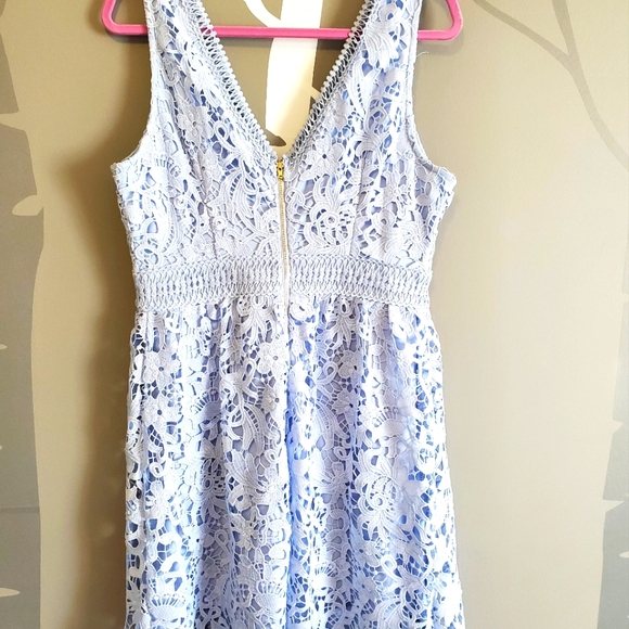 GUESS  short cocktail dress - baby blue - size L - Picture 3 of 5
